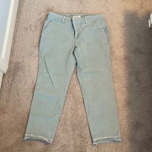Loft Girlfriend Chinos. Light blue. Size 12. Raw edge